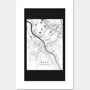 Bonn Germany City Map white Posters and Art